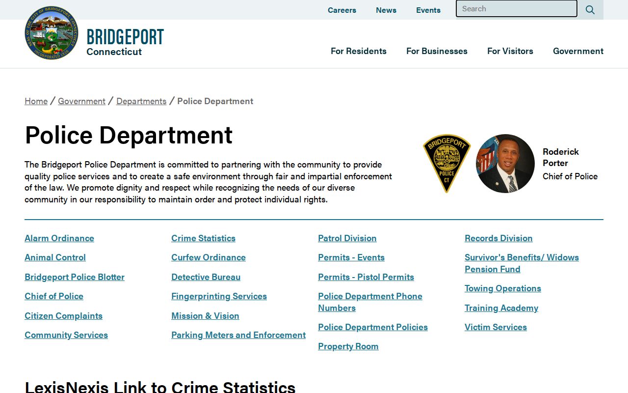 Bridgeport Police Department arrest records source